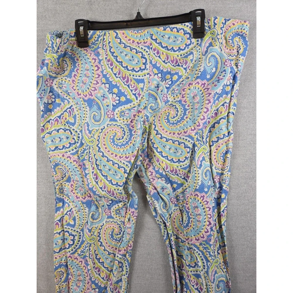 Vera Bradley Pajama Lounge Pants L Scrub Bottom Style Colorful Paisley Boho Y2K